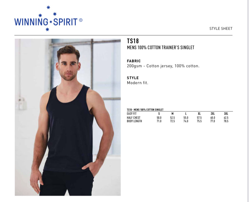 SALE Mens BlackTraining singlet with blue screen print