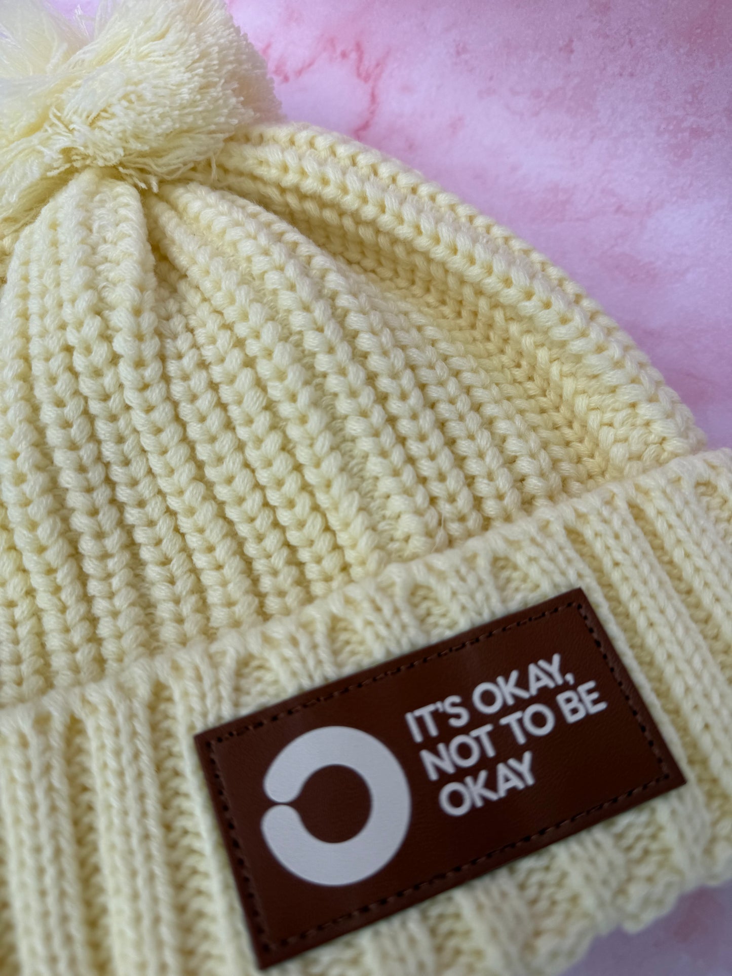 Unisex Vintage Cream Beanie
