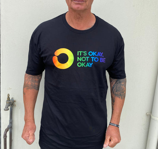 SALE Unisex Black T-shirt with Rainbow Logo