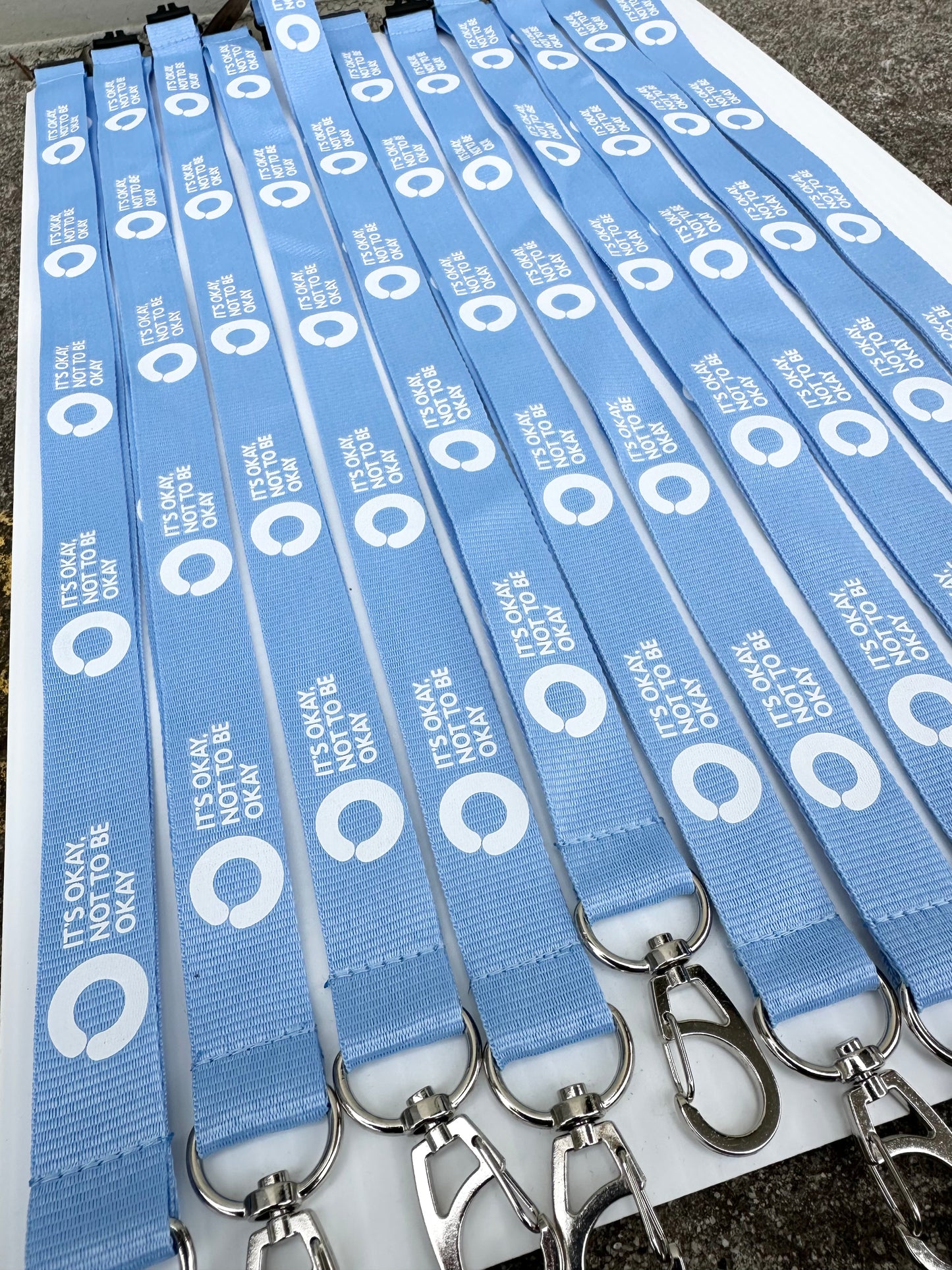 Sky Blue Lanyard with Safety Clip