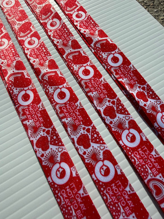 Red Hearts Lanyard with saftey clip