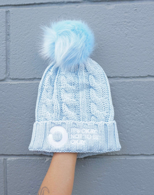 Light Blue Knit Beanie