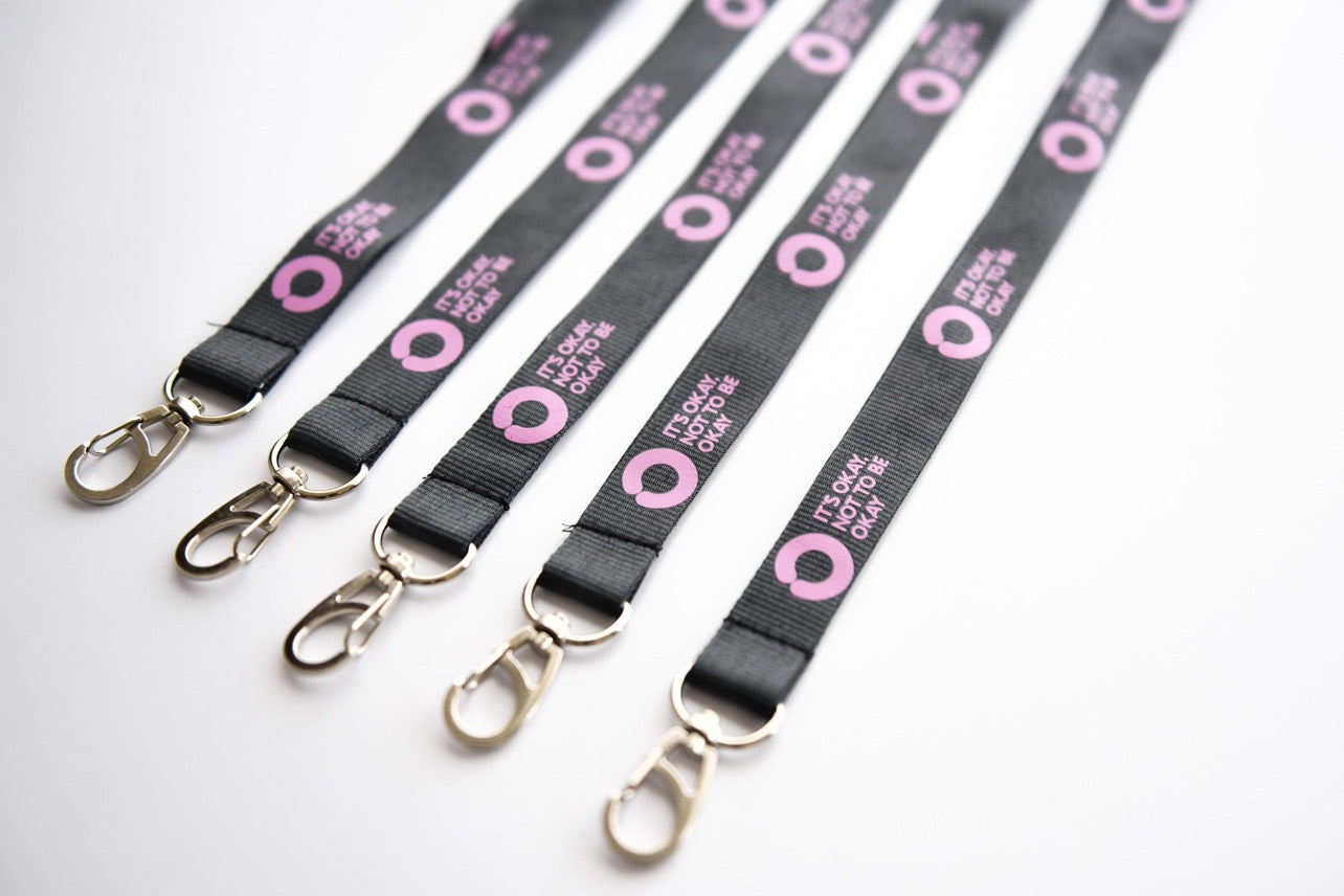 Purple & Grey Lanyard with Safety Clip