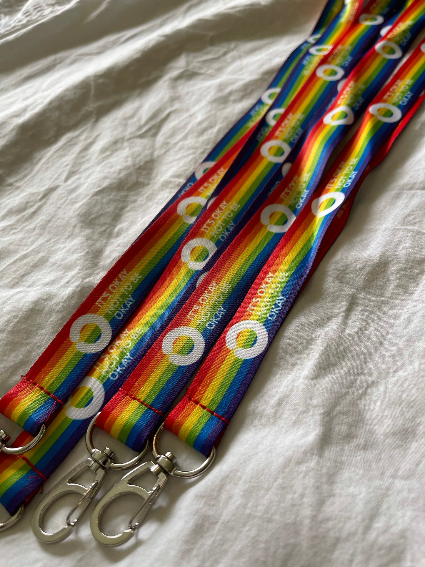 Rainbow Lanyard with Safety Clip