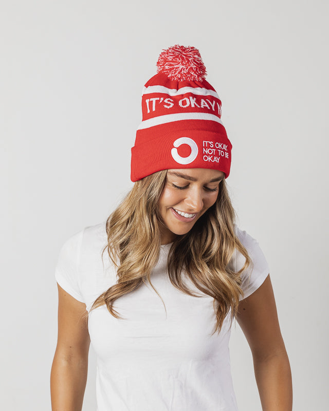 Red and White Beanie